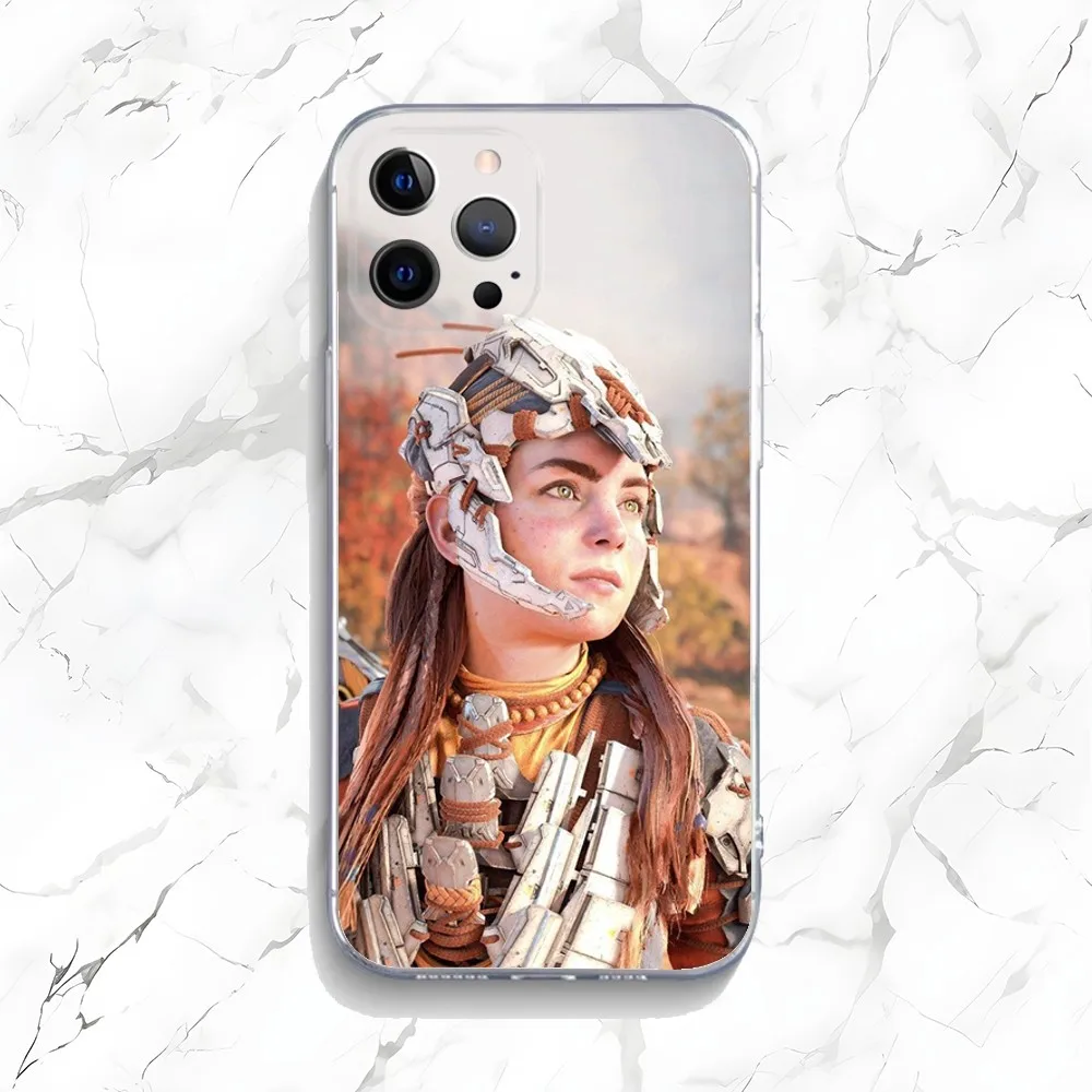 Aloy Game H-Horizon Phone Case For iPhone 15,14,13,12,11 Plus,Pro,Max,XR,XS,X,7,8 Plus,SE,Mini Transparent Silicone Soft