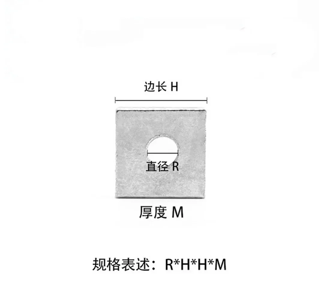 사각 얇은 너트 아연 도금 블록, Prusa MK3 탄소강과 호환 가능, 사각 GB39, M3 M4 M5 M6, 100 개