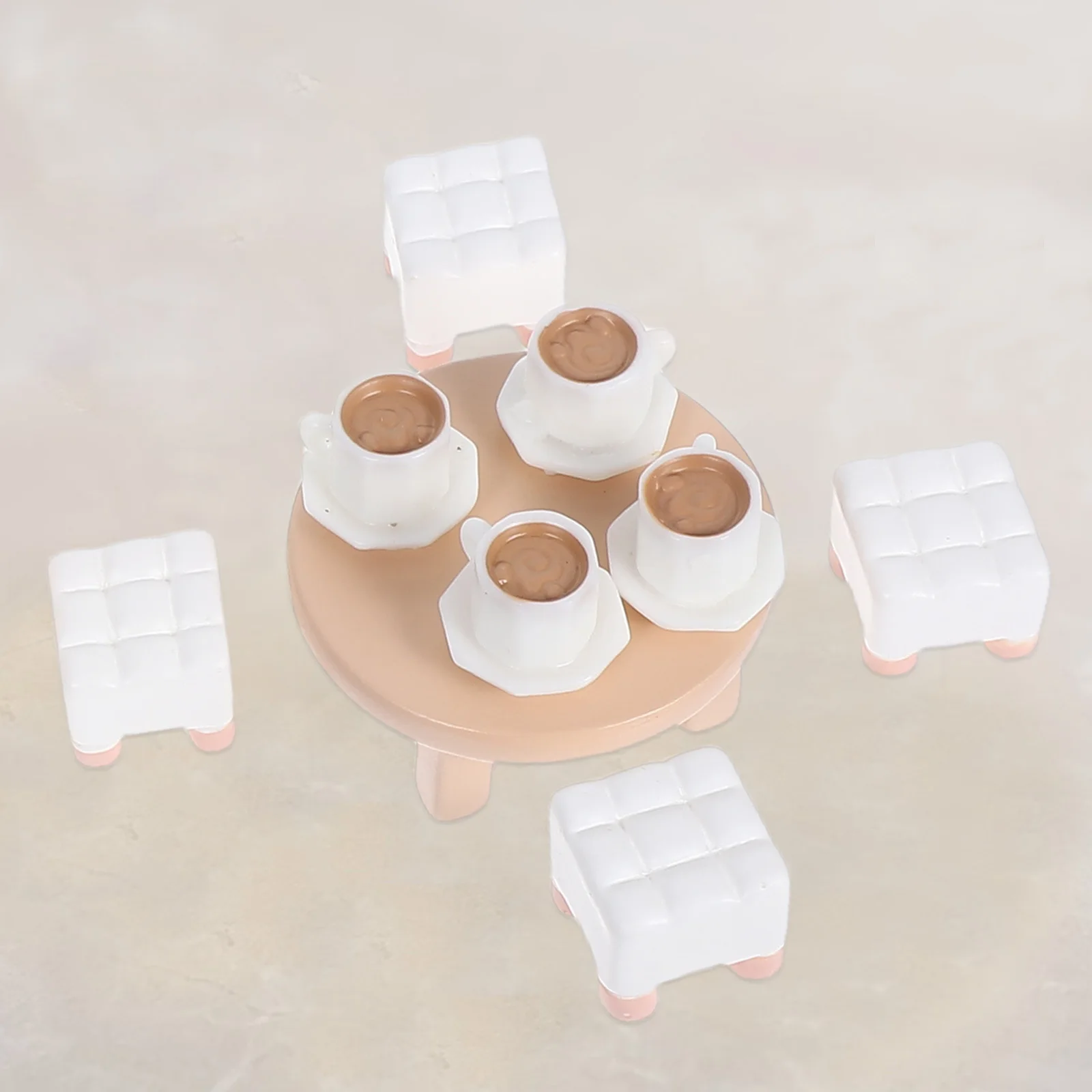 Set di mobili per casa delle bambole in miniatura da 13 pezzi, piccolo divano realistico, tavolino rotondo, mini casa, soggiorno, camera da letto