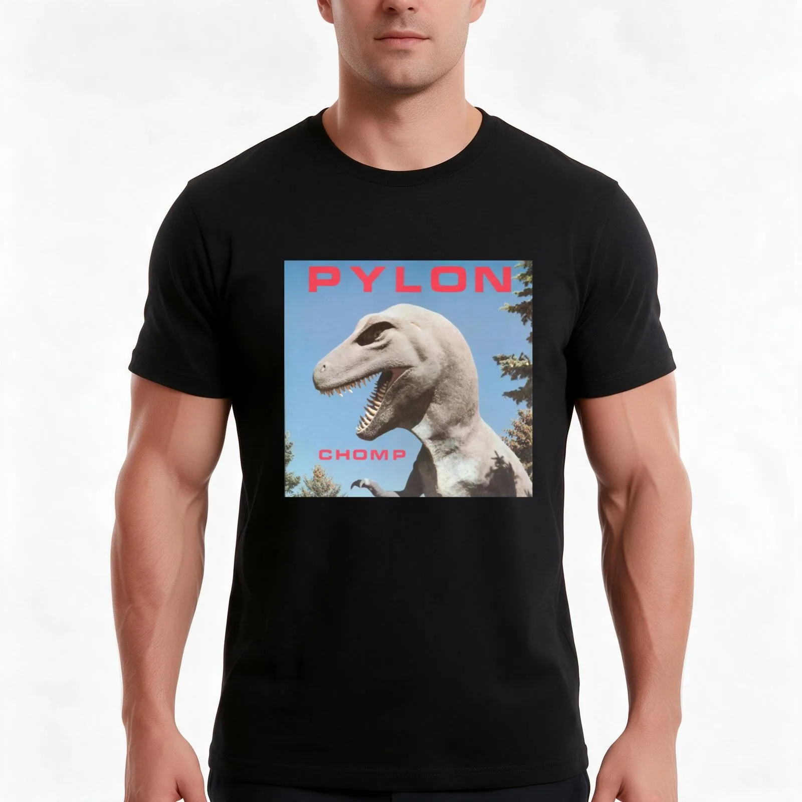 PYLON - CHOMP T-Shirt Summer Casual Cotton Tee Oversized Streetwear Tops Vintage Graphic Print Loose Fit Short Sleeve
