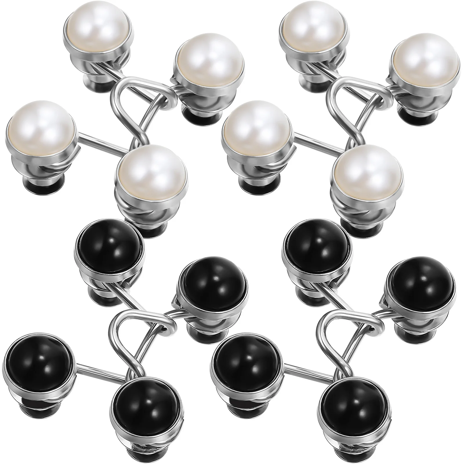 

4Pcs Faux Pearl Adjustable Waist Buckles Extender No Sew Buttons for Jeans Pants Skirts Waist Clip Instant Tightener