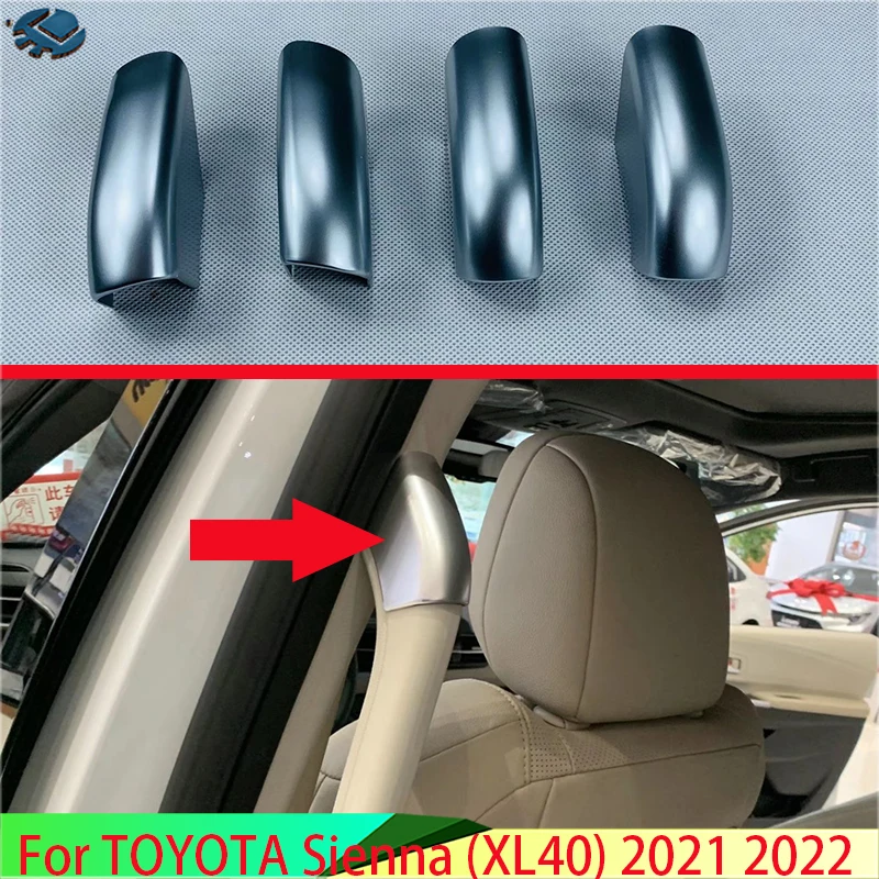 For TOYOTA Sienna (XL40) 2021 2022 Car Accessories ABS Chrome Car Armrest Moldings Rear Door Handle Handrail Rest Cover Trim