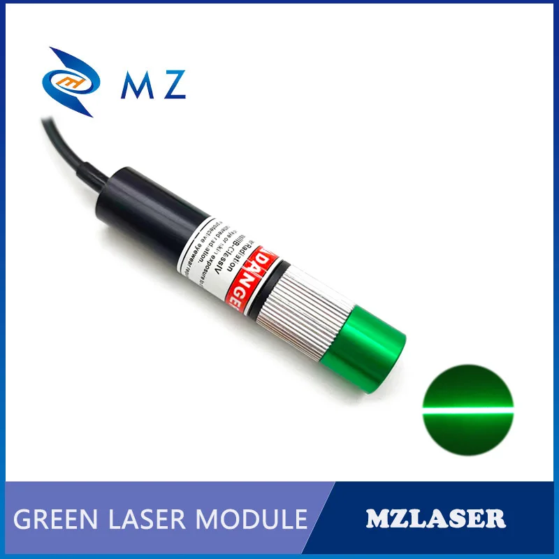 Verstelbare Scherpstellen D16mm 520nm 50Mw Glas Lens Groene Lijn Laser Module + Beugel + Voeding