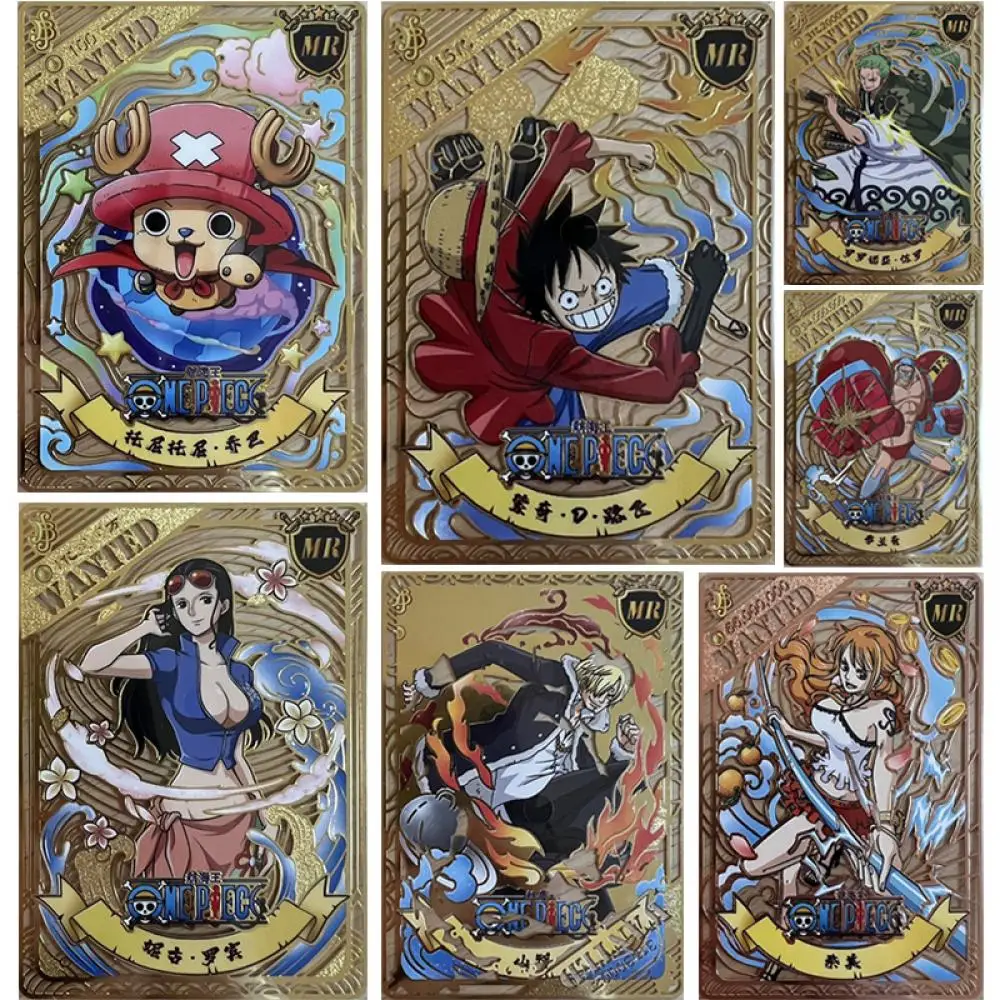 

Anime ONE PIECE Roronoa Zoro Nami Monkey D. Luffy Nico Robin Hollow metal collection card Entertainment toys Board game card