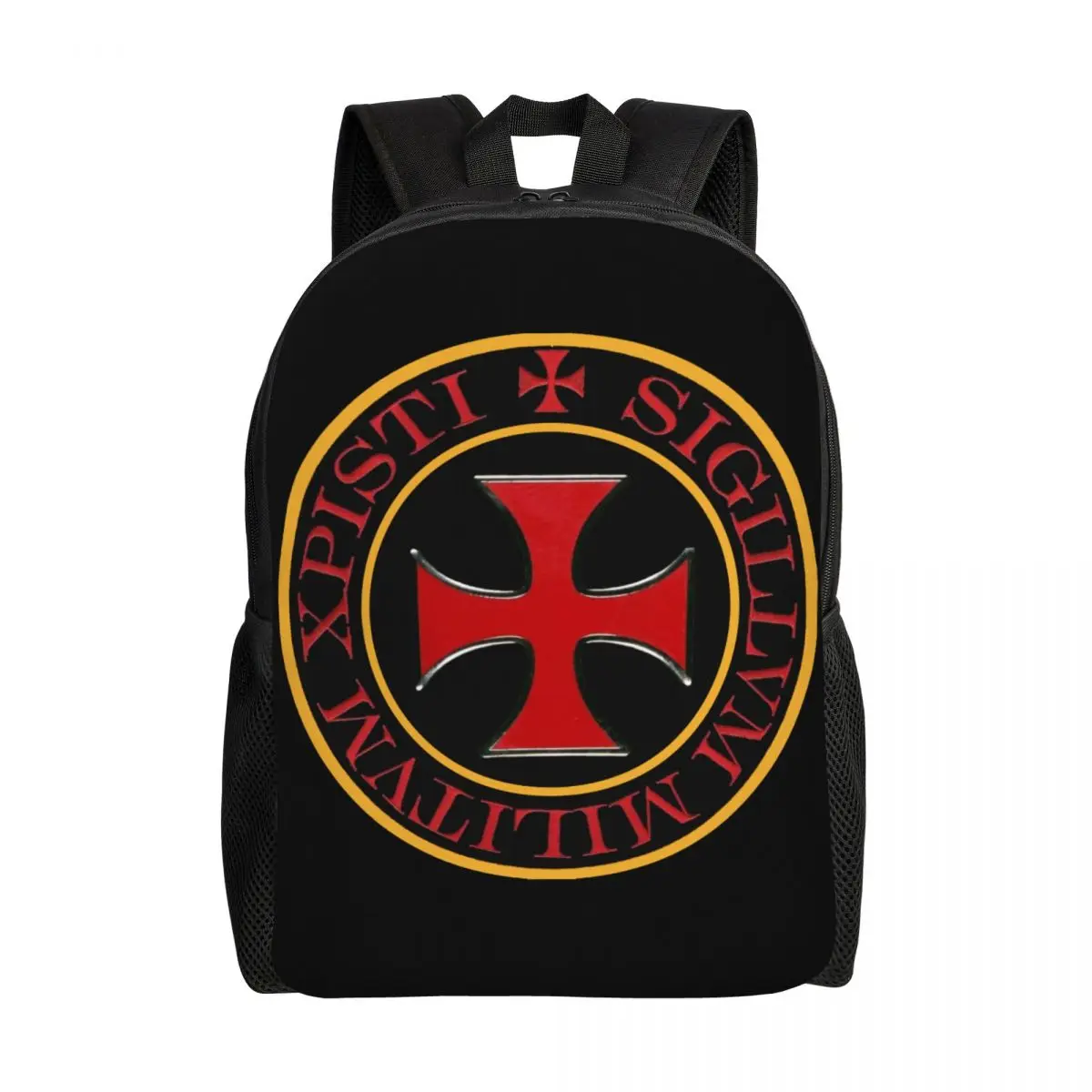 Custom Knights Templar Cross Backpack Christ Christian Crusades School College Travel Bags Men Women Bookbag Fits 15 Inch Laptop