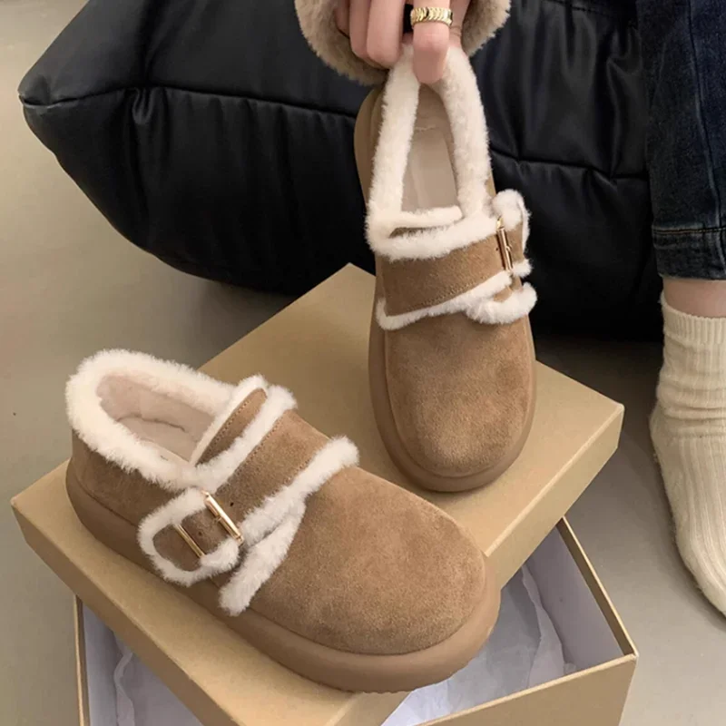 

Winter Fur Boots for Women High Quality Suede Casual Boots Plush Warm Cotton Shoes Winter Women Snow Boots Botas Invierno Mujer