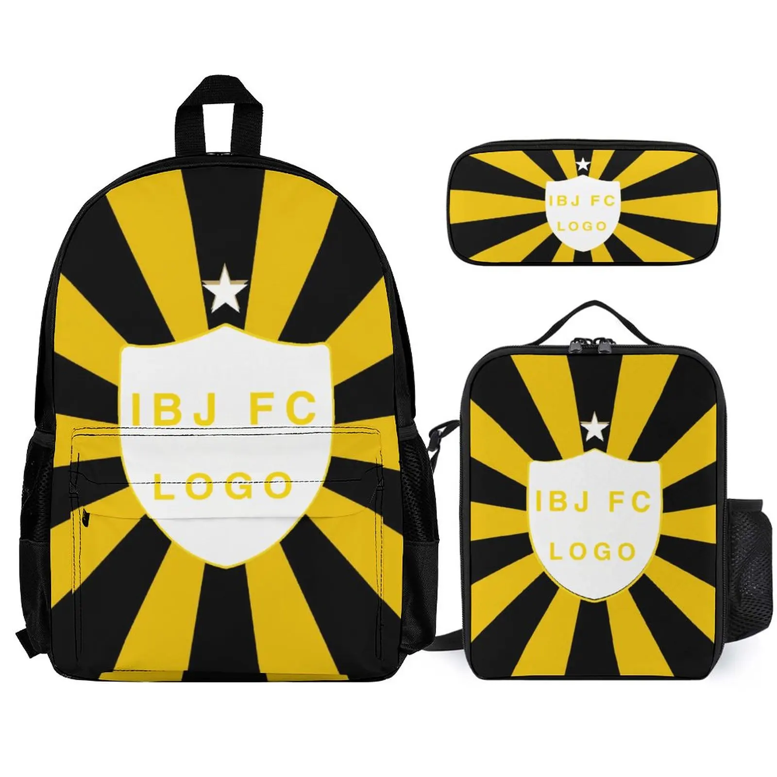 Israel Beitar Jerusalem Student School Bag Pencil Case Three-Piece Set With Lunch Tote Bag And Pencil Bag Backpack