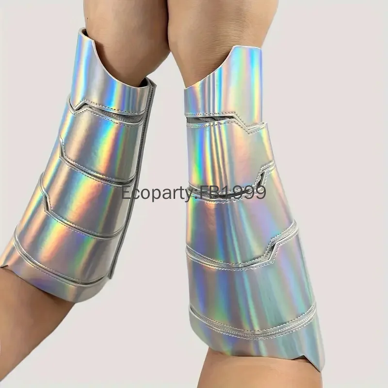 Männer Mittelalter Cosplay PU Leder Rüstung Armstulpen Schnürung Silber Piraten Ritter Handschuh Armband Armschiene Steam Punk Zubehör