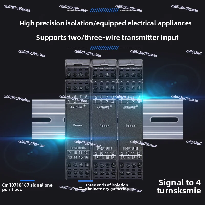Isolation Distributor, Signal Isolator 4-20ma To 0-10v One-in-two-out Analog Signal Isolation Module