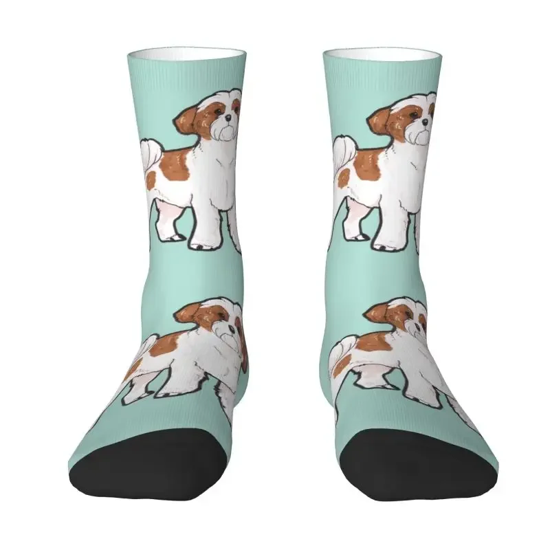 

Cool Men's Shih Tzu Dog Dress Socks Unisex Comfortable Warm 3D Printing Animal Puppy Crew Socks