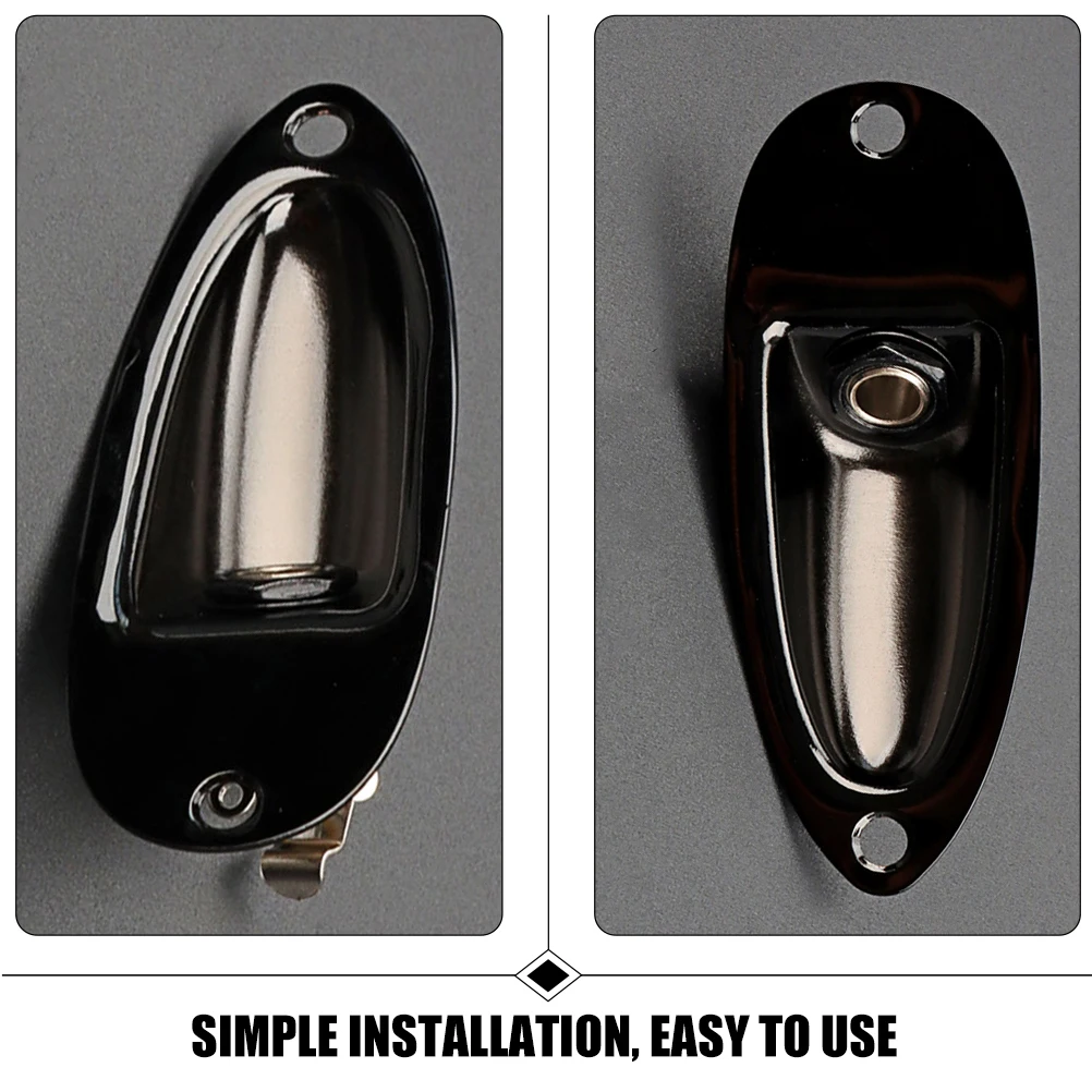

1 Set Black String Tension Retainer Boat Style Jack Socket Plate Electric Guitar Parts Metal String Stabilizer Trees Retainer