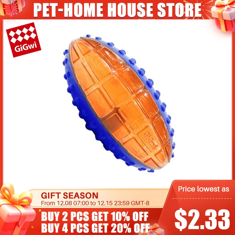 GiGwi Pet Dog Soft Pet Ball Squeaky Toy For Small Large Dog Rugby Tennis Football Basketball Latex Tooth Cleaning Training Toys