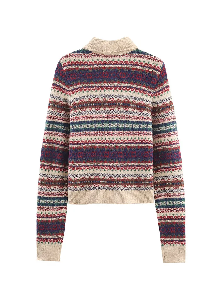 HH Cardigan eleganti da donna autunno Cardigan con colletto rovesciato Donna Chic monopetto stampato Tasche a maniche lunghe Top lavorato a maglia