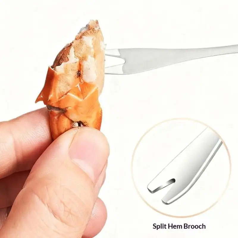 2Pcs Zinc Alloy Seafood Cracker Tool Set With Small Spoon And Non Slip Handle Perfect For Crab Lobster Home Dinners