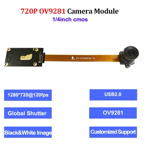 Bilashmart 1MP Global Shutter USB Camera Module 720P 120fps High Speed No Distortion Monochrome OV9281 Sensor cmos UVC Webcam Free Drive