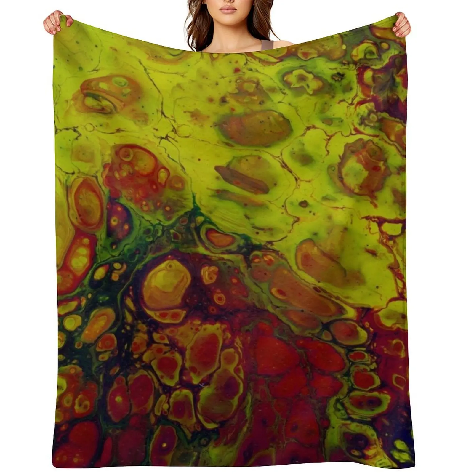 

Abstract Acrylic Pour Throw Blanket Travel Hairy Decorative Throw Blankets
