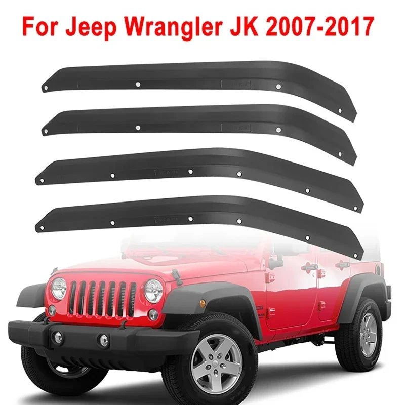 

4pcs Car Front Rear Wheel Eyebrow Trim Mudguard for Jeep Wrangler JK 2007-2017