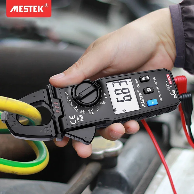 Mestek CM85C DC Current Digital Clamp Meter True RMS AC/DC Current Voltage Auto Range Multimeter Capacitance NCV Current Clamp