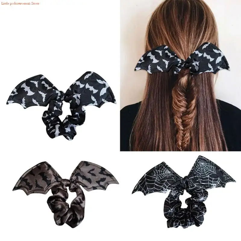 F92d Arachnid Bat Wing Tie Tie Cotton Cotton Scrunchies Halloween Assume Comple