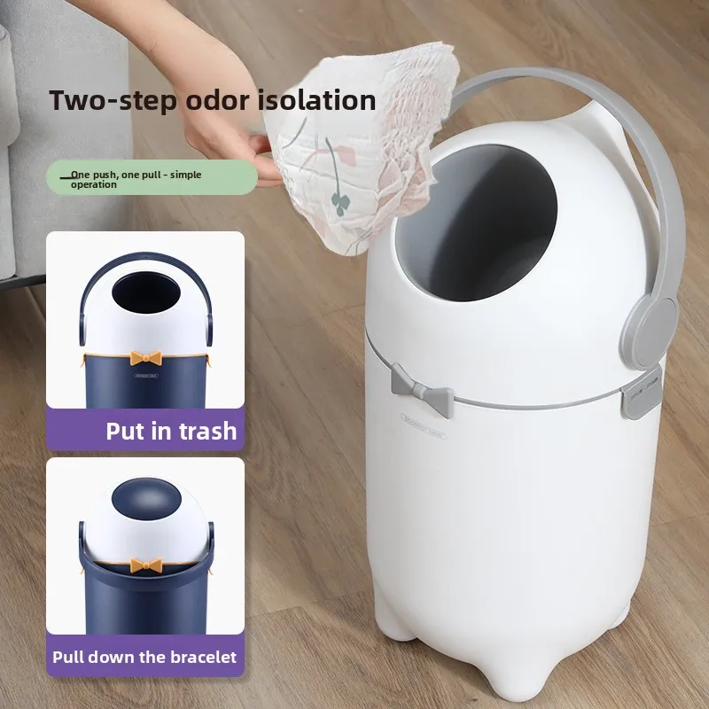 Diaper Trash Bin Baby Diaper Storage Bin Large Capacity Baby Specific Odor Proof Diaper Trash Bin