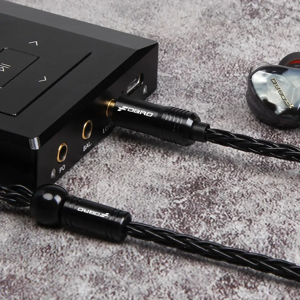 8core MMCX 2Pin 0.78 مللي متر سماعة كابل مع 3.5 مطلية بالذهب التوصيل متوازن سماعة الصوت كابل المقبس ل SE315 SE425 LS50