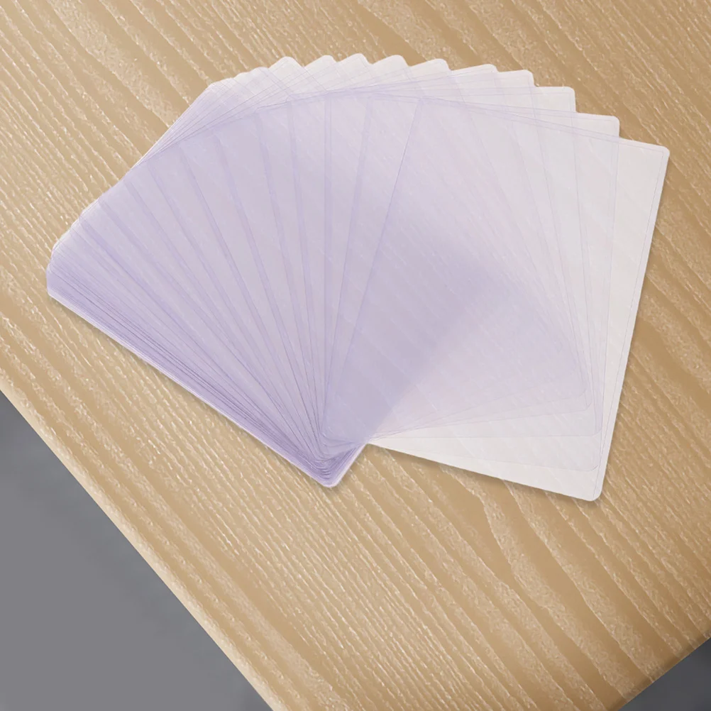 50Pcs Clear Card Protector Sleeves Transparent Photo Holders Waterproof Hard Plastic Postcard Sleeves for Card Storage