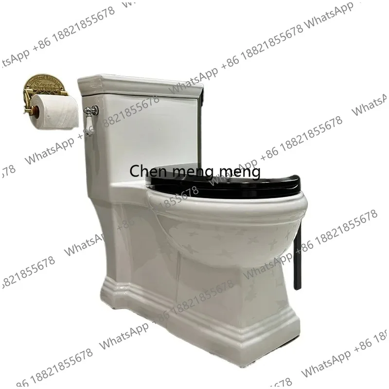 

European retro toilet household French classical bathroom ceramic solid wood cover siphon toilet