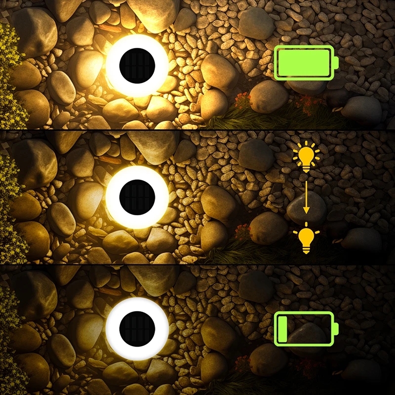 Luci solari da terra a 14 LED - Lampada da giardino per esterni impermeabile per giardino, percorso, cortile, terrazza, decorazione da campeggio