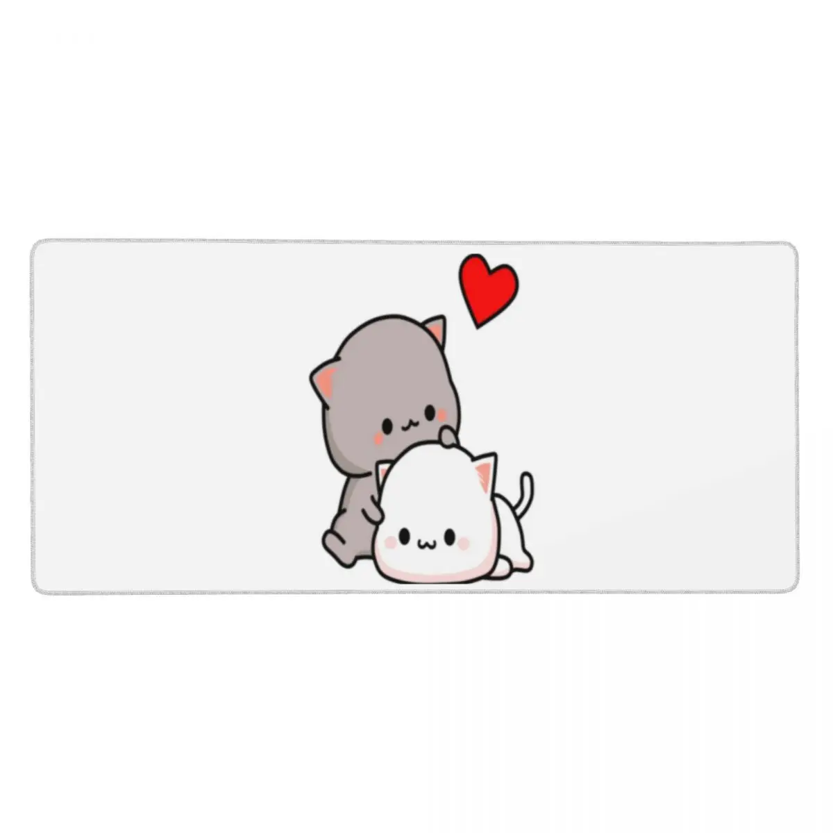Peach Mochi Cat Cartoon Large Mouse Pad Computer Keyboard Mouse Mat Gaming PC Laptop Desk Mat Office Accessories Table Mats
