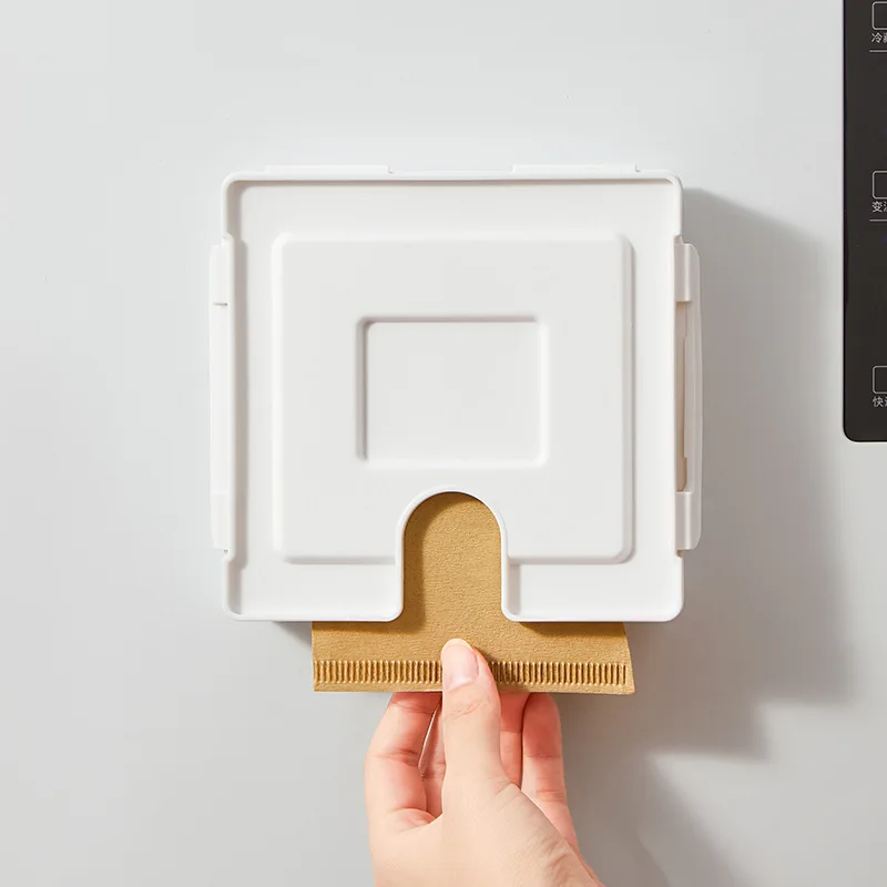 High-value fan-shaped coffee filter paper storage box magnetically absorbs the back of the refrigerator and coffee lovers.