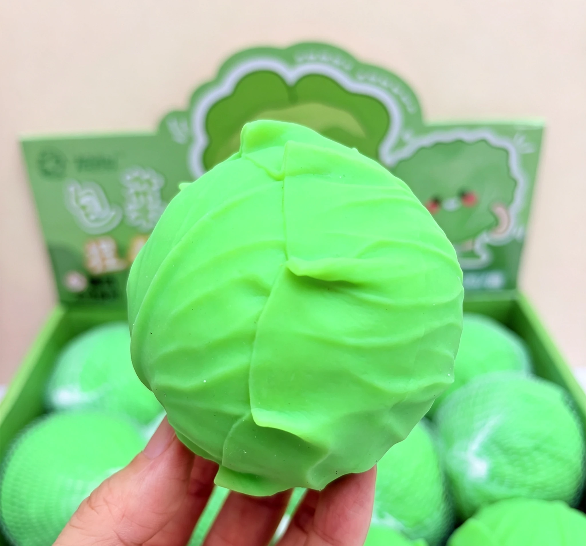 1PC Simulated Cabbage Squishy Toy Sticky Hands Vegetable Fruit Squeeze Toy Stress Relief Fidget Decompression Gift