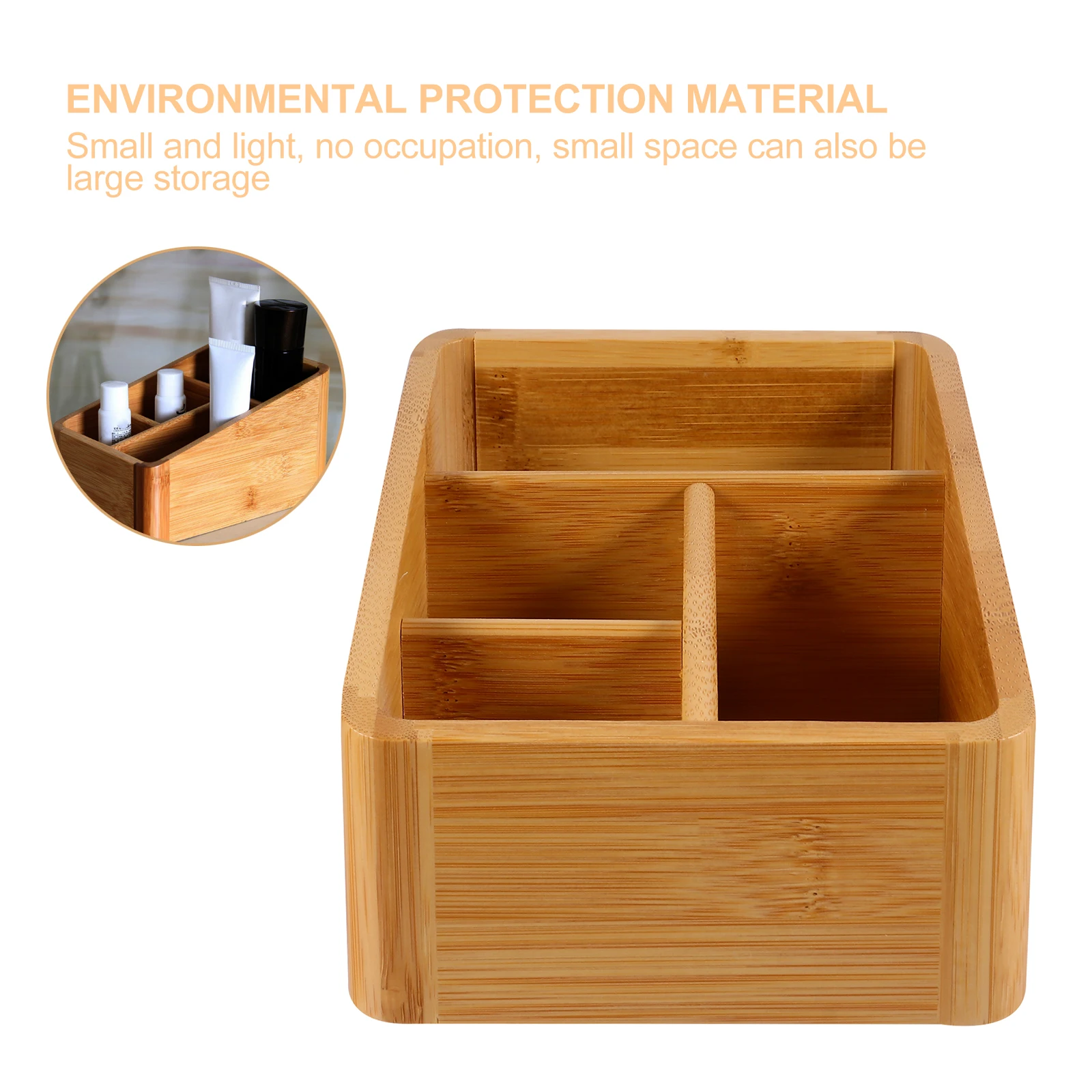 

1Pcs Bamboo Wooden Sundries Storage Box Simple Organizer for Cosmetics Jewelry Stationery Home Office Use Container