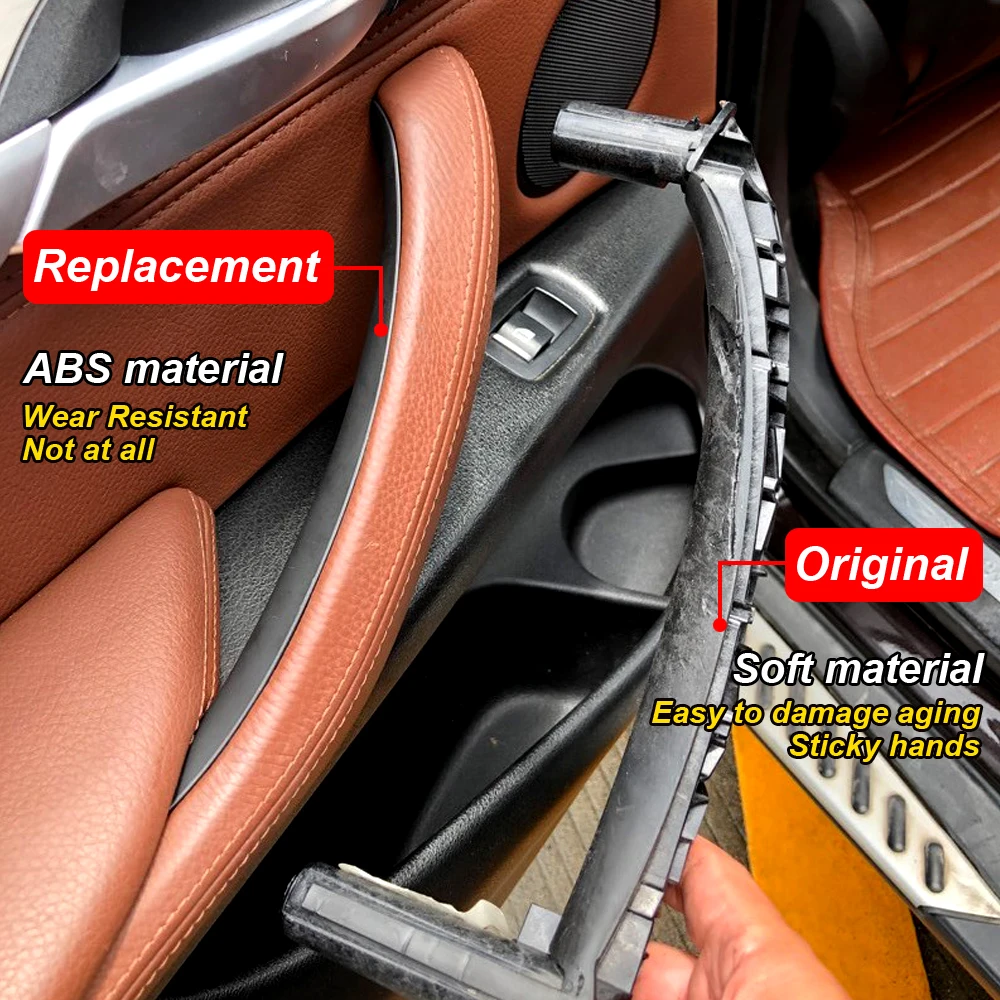 

For BMW X5 X6 F15 F16 2014 2015 2016 2017 2018 Left Right 1/3set Car Inner Doors Handle Pull Trim Cover Black Beige