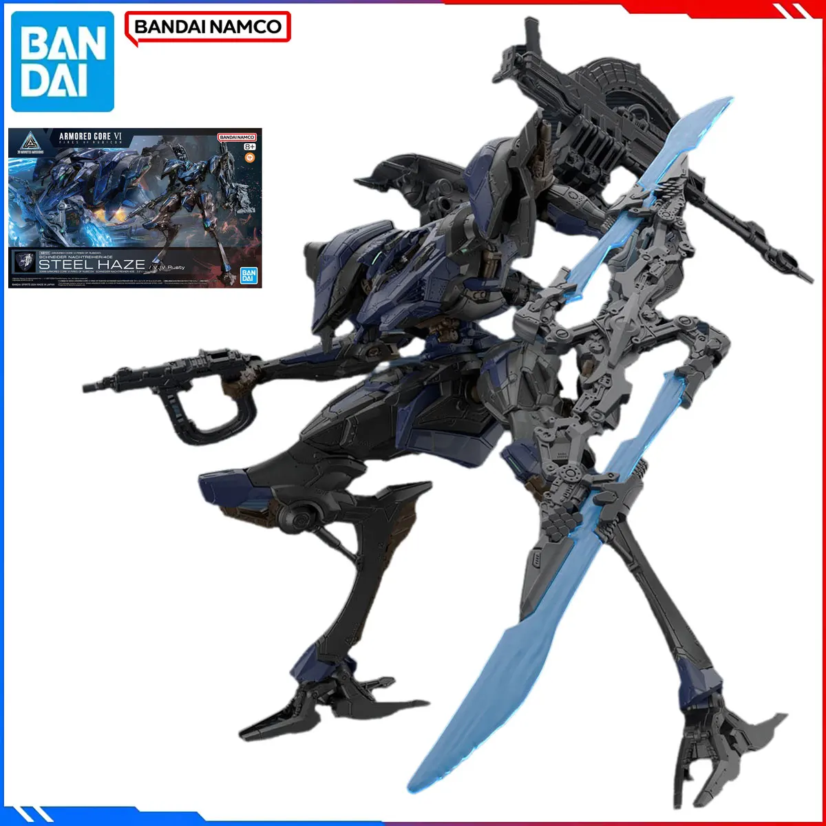 

Genuine Bandai Original Armored Core Figure Model Kits 30MM 1/144 Anime SCHNEIDER NACHTREIHER/40E Steel Haze Action Model Toys