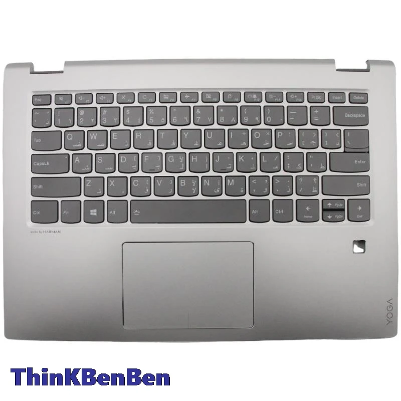 Imagem -01 - Capa de Shell Palmrest Árabe Caixa Superior Teclado Árabe Cinza Mineral Lenovo Yoga 520 14 14ikb Flex 1470 5cb0n67551 capa de shell palmrest arabe caixa superior teclado arabe cinza mineral lenovo yoga 520 14 14ikb flex 1470 5cb0n67551 01