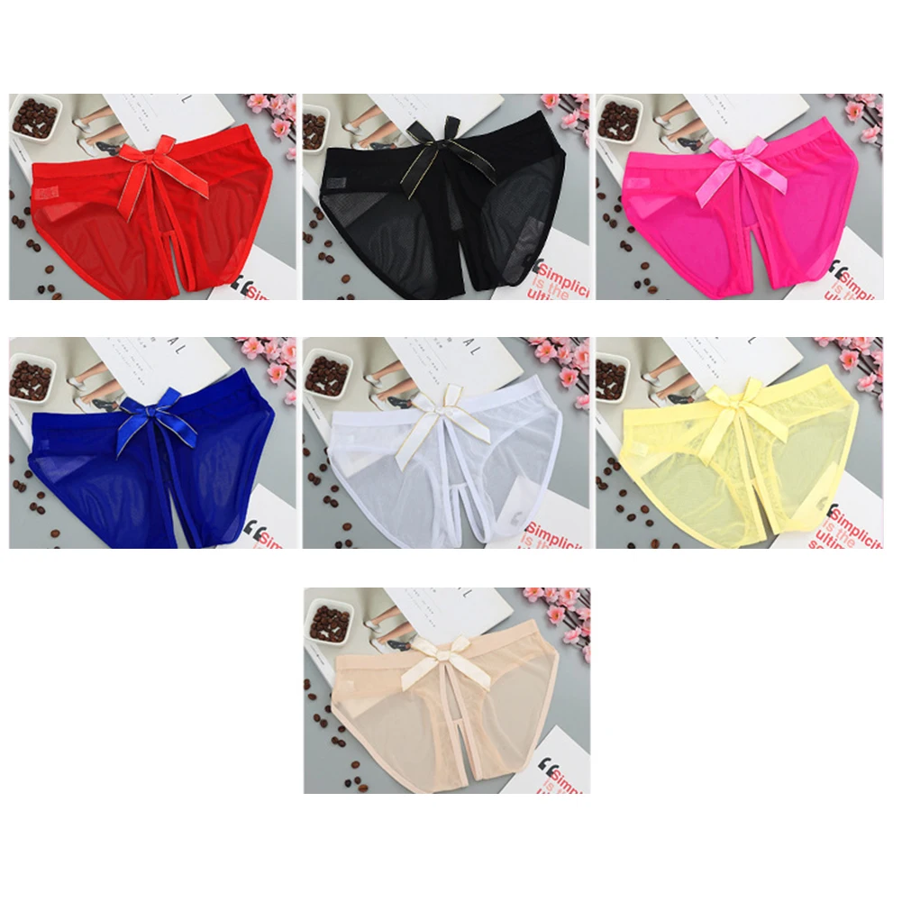 سراويل داخلية نسائية ملابس داخلية ممتعة متوسطة القوة مفتوحة المنشعب سلس مثير بلون الربيع ملابس داخلية نسائية