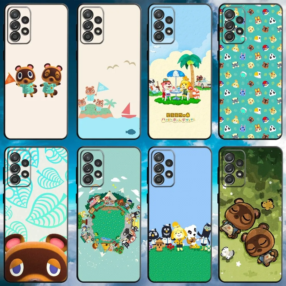 

Game Animals Crossing Phone Case For Samsung S21,S22 Ultra,S20,S30 plus,S22 plus,S23,S30 ultra 5G Soft Black Cover