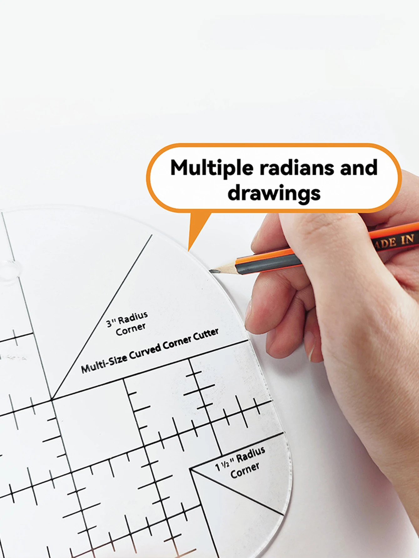 Curved Corner Cutter Ruler for Sewing Patchwork