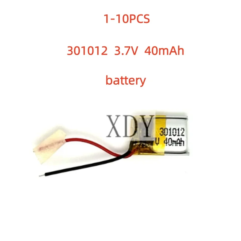 

1-10 PCS New 301012 3.7V 40mAh Battery For Headset video pan watch Mp3 Bluetooth Headphone Recorder Pen Replacement