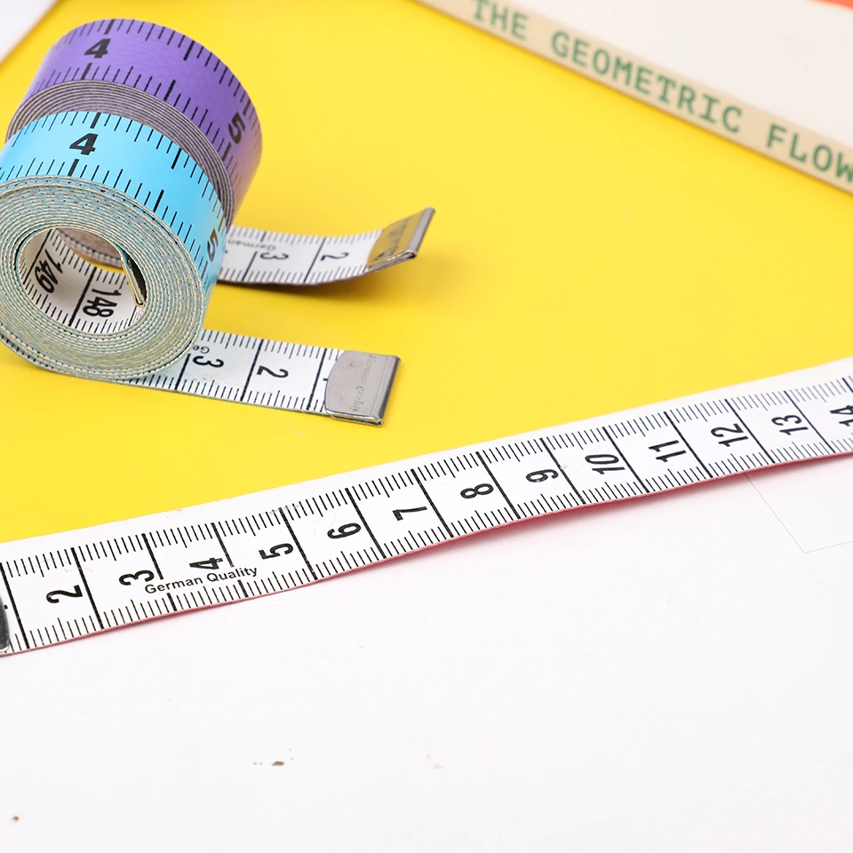 Fniiva 5PCS Soft Measuring Double-sided Ruler Tape Measure Tailor's Tape with Snap Fasteners Body For Needlework Sewing Tool