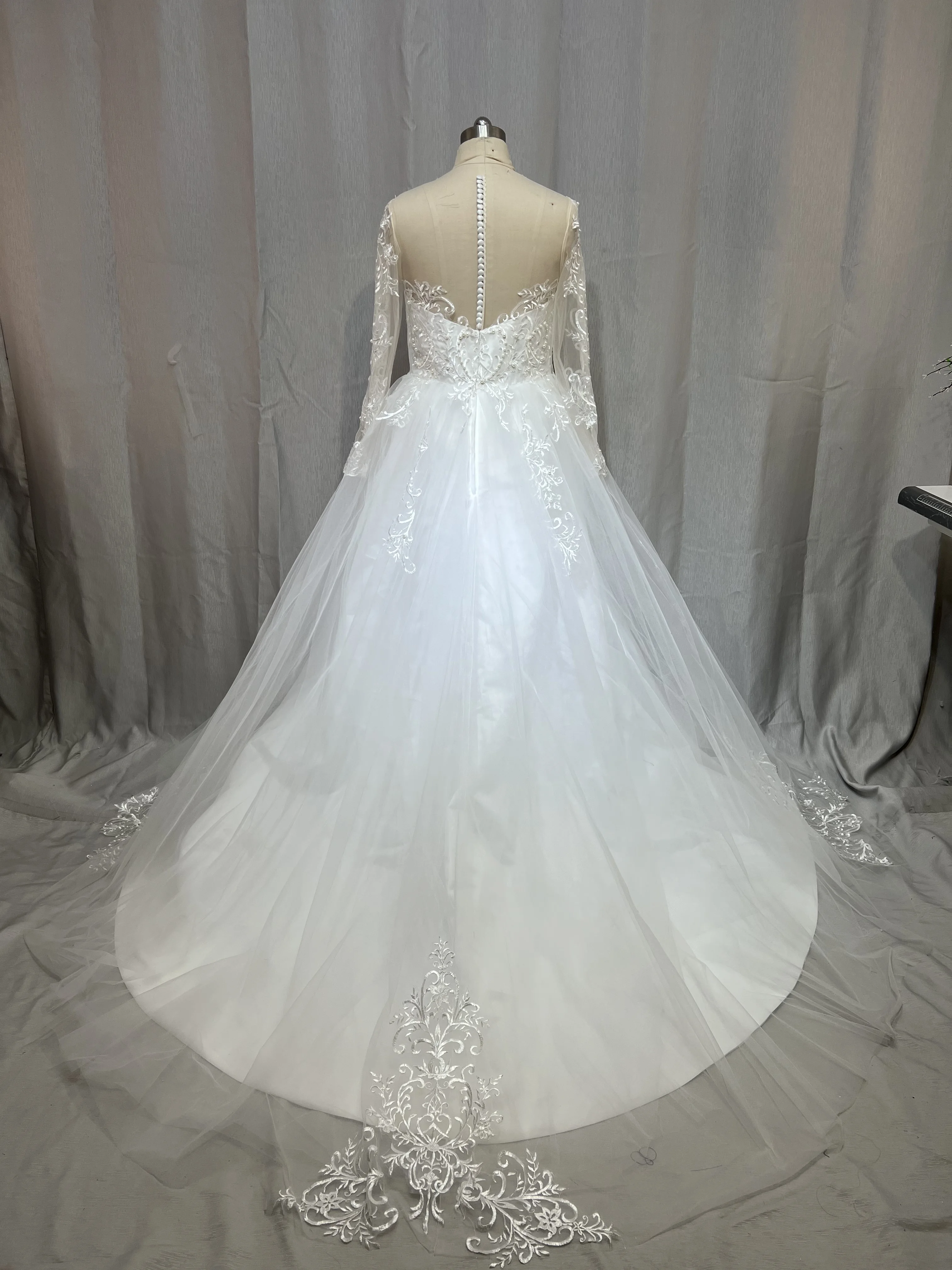 MYYBLE Günstige Vestido De Novia Arabisch Langarm Hochzeit Kleid 2022 Sheer Zug Spitze Robe De Mariage Brautkleider Braut kleid