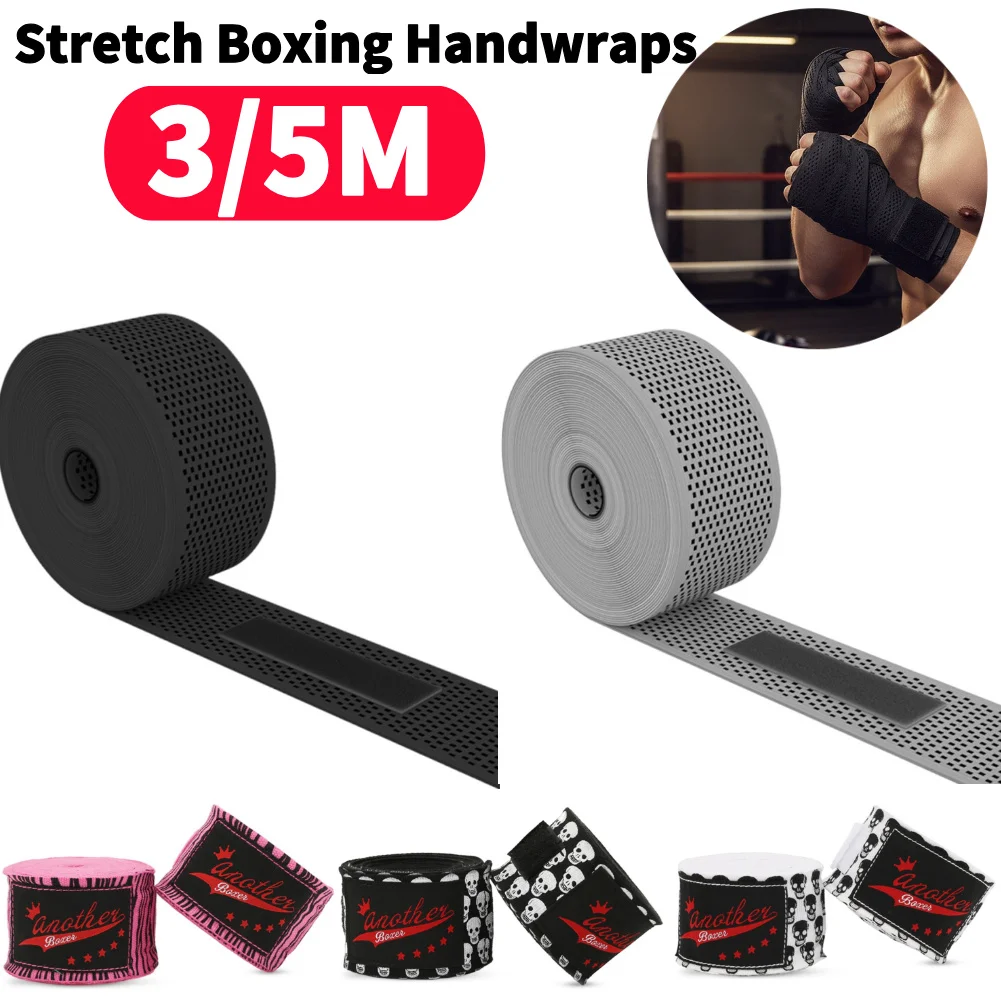 شبكة مطاطية يلتف اليد ارتداء مقاومة المهنية الملاكمة ضمادة امتصاص العرق الأساور للملاكمة التايلاندية ساندا المبتدئين