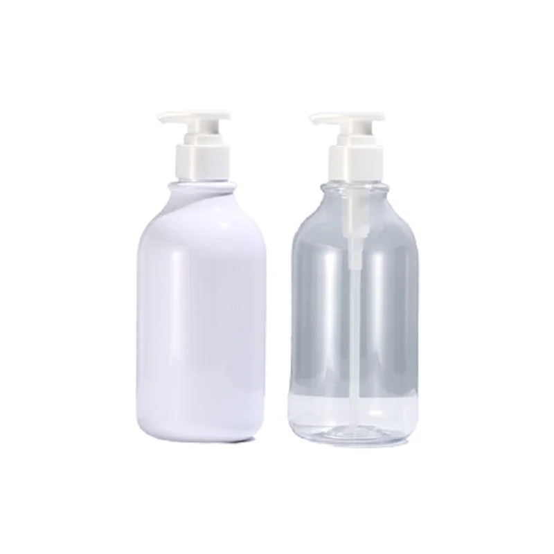 

10Pcs Plastic Packing Bottle White Lotion Pump Round Shoulder PET Four Color Bottles Packaging Cosmetic Refillable Container