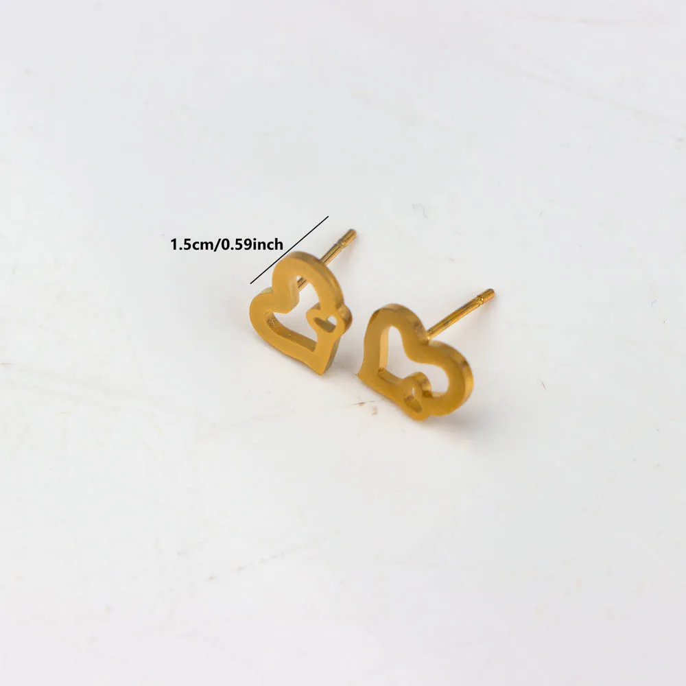24Pairs/Lot Sweet  Stainless Steel Earrings Mixed Colors Simple Style Give Good Friends Daily Party Jewelry