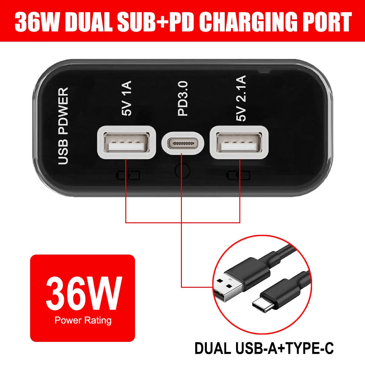 12V-24V Dual USB Motorbike Motorcycle Handlebar Charger Adapter Waterproof Power Supply Socket For Samsung Huawei Accessories