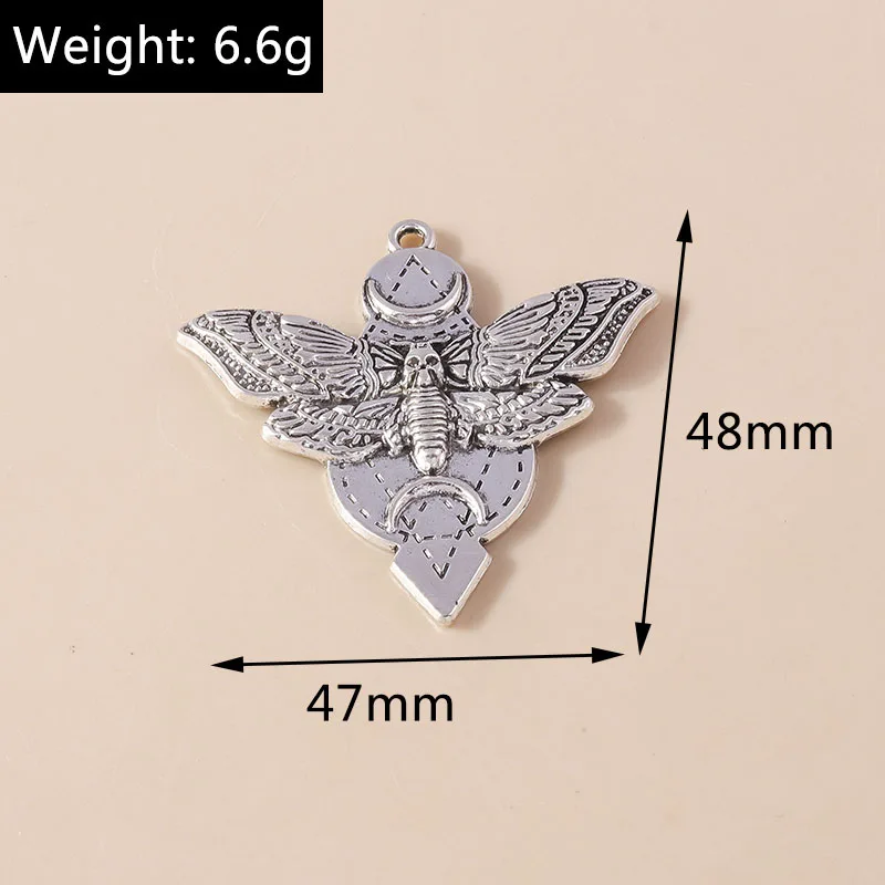 4 Stück 38*58mm Punk-Totenkopf-Kreuz-Anhänger aus Metalllegierung, Vintage-Gothic-Kreuz-Anhänger für DIY-Armbänder, Halsketten und Schmuckherstellung – Detail 11