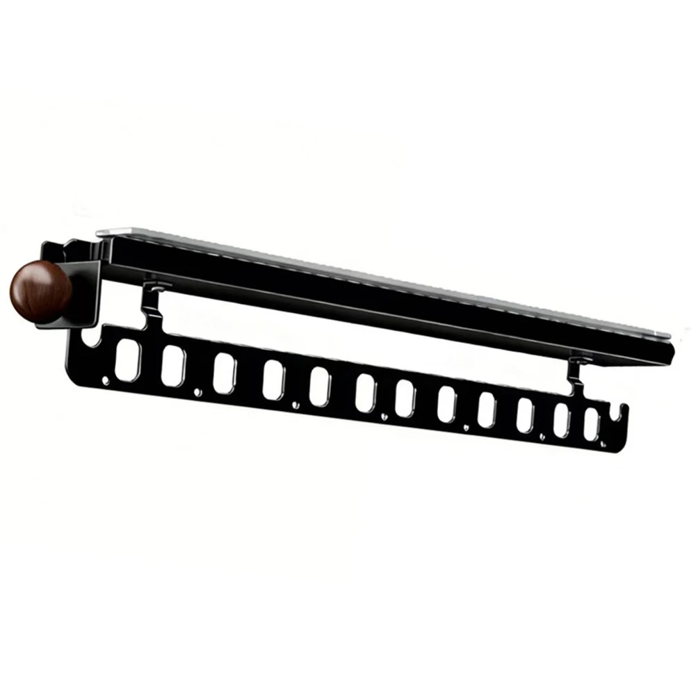 Black Pull-out Hanger Buffer Damping Mechanism Smooth Opening And Closing Heavy Load Support Closet Organization For Wardrobe