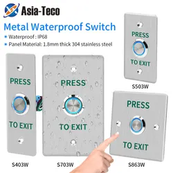 Outdoor Metal Exit Button Release Switch IP68 Waterproof DIY Pattern Customizable for Door Lock System NO NC COM LED Lamp 12v24v