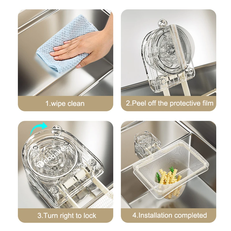Drainage Sink Filter Rack Foldable Strainer Mesh Bag Stand Leftovers Garbage Net Shelf Anti-Clogging Disposable Kitchen Tools