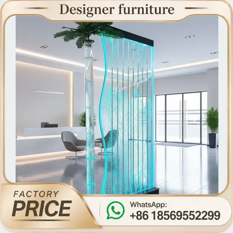 Hot Popular Modern Movable S Design LED Lights Acrylic Water Bubble Wall Panel Home Room Dividers & Screens